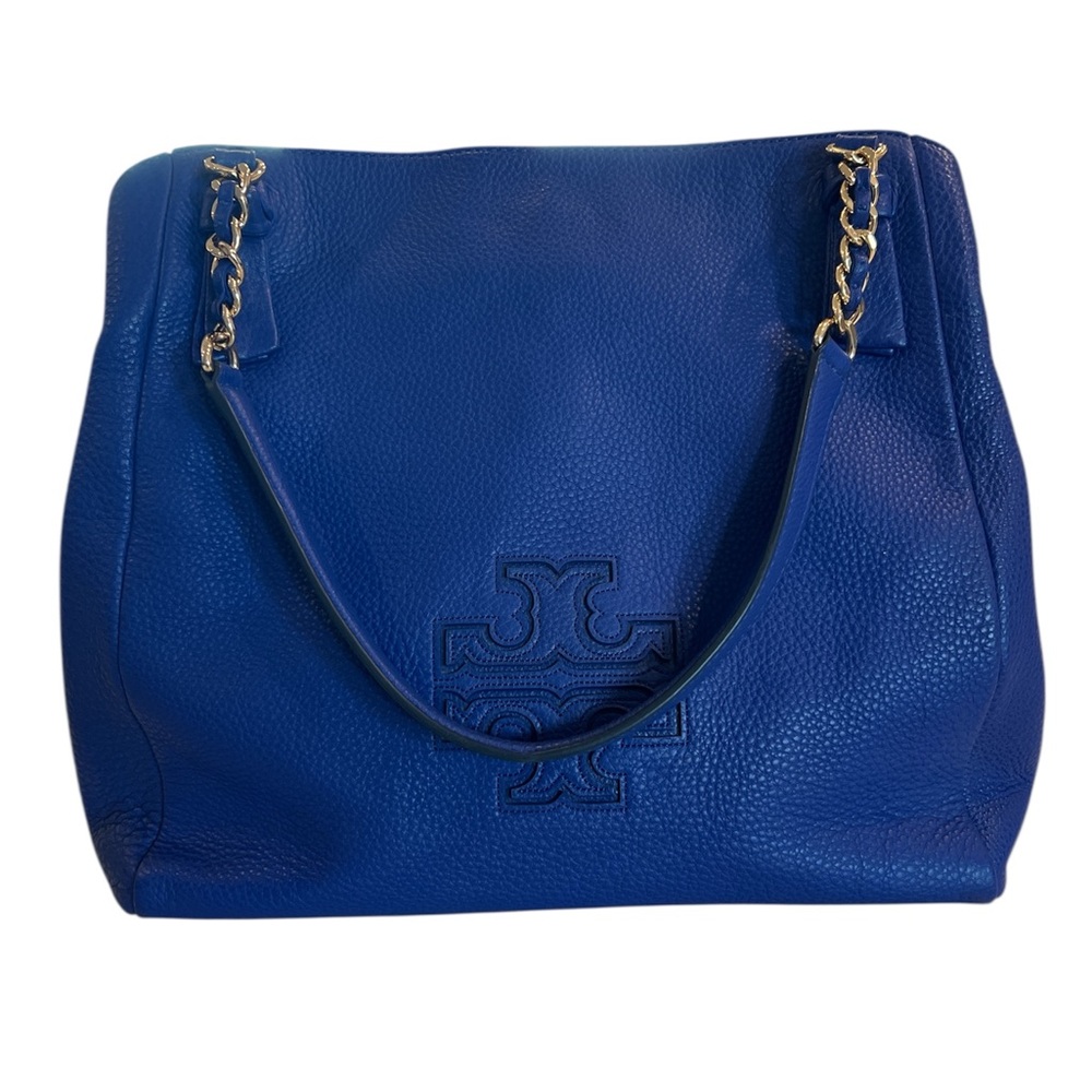 Tory Burch Cobalt Blue Leather Shoulder Bag - Picture 2 of 12